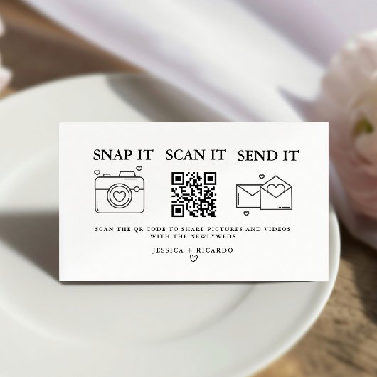 Capture the Love ウェディングQRコードカード 写真入り エンクロージャーカード