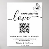 Capture The Love フォトQRコード モダンウェディング ポスター (正面)