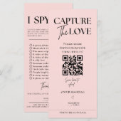 Capture The Love 写真で探せ ウェディングゲーム スカベンジャーハント メニュー (正面/裏面)