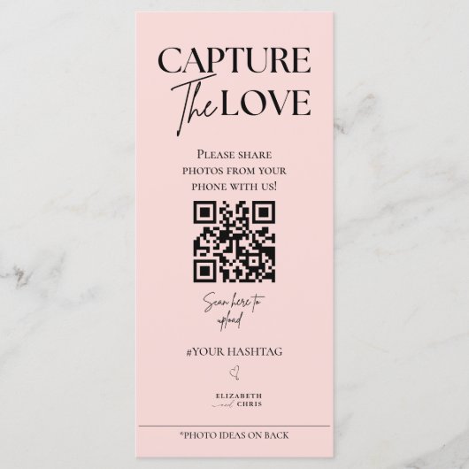Capture The Love 写真で探せ ウェディングゲーム スカベンジャーハント メニュー (正面)