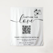Capture The Love 写真QRコード ウェディング背景 タペストリー (正面)