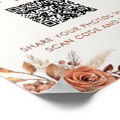 Capture The Love BohoブライダルシャワーQRコード ポスター (角)