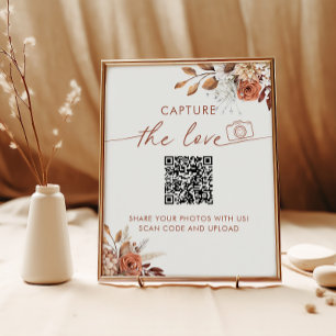 Capture The Love BohoブライダルシャワーQRコード ポスター
