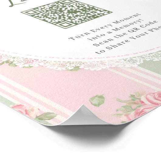 Capture The Love Bridal Shower QR code ポスター (角)