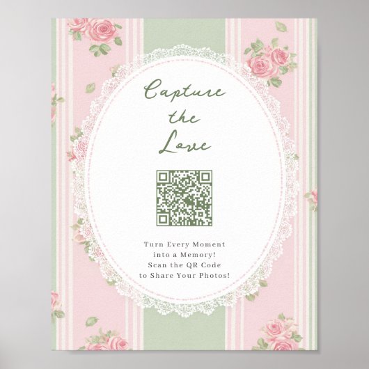 Capture The Love Bridal Shower QR code ポスター (正面)