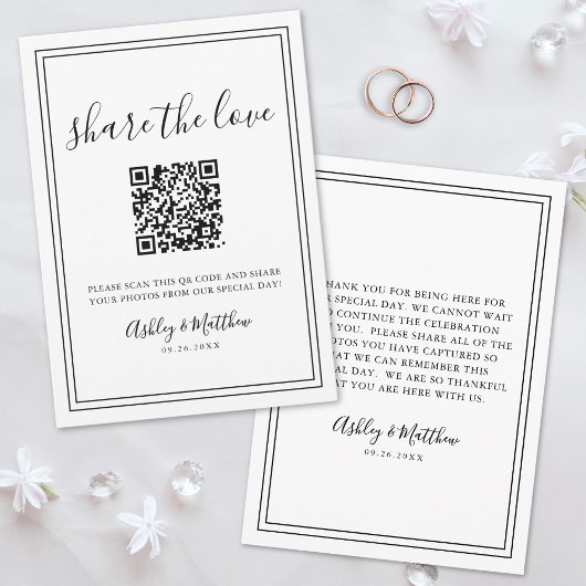 Capture The Love Photo共有QR Code 結婚's エンクロージャーカード