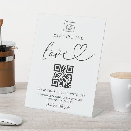 Capture The Love Qr Code Photo Wedding Sign 台座サイン (インサイチュ)