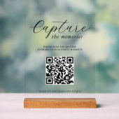 Capture The Memories Wedding Photo QR Code アクリルサイン (ニュートラル)