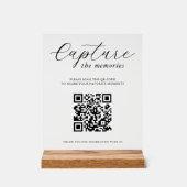 Capture The Memories Wedding Photo QR Code アクリルサイン (正面)