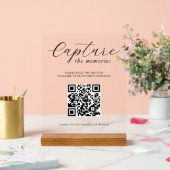 Capture The Memories Wedding Photo QR Code アクリルサイン (ウェディング)