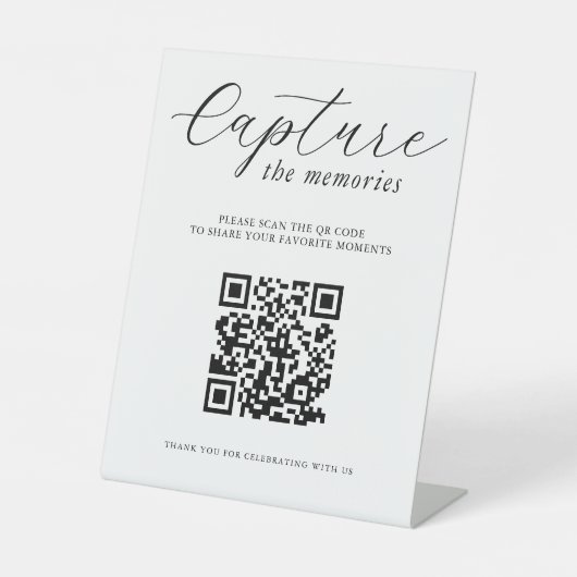 Capture The Memories Wedding Photo QR Code 台座サイン (正面)
