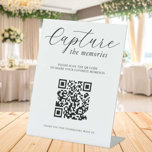 Capture The Memories Wedding Photo QR Code 台座サイン