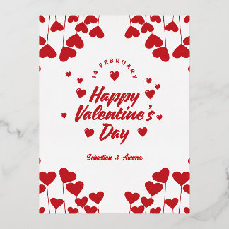 "Captured by Your Love" – Elegant Modern Valentine 箔シーズンポストカード