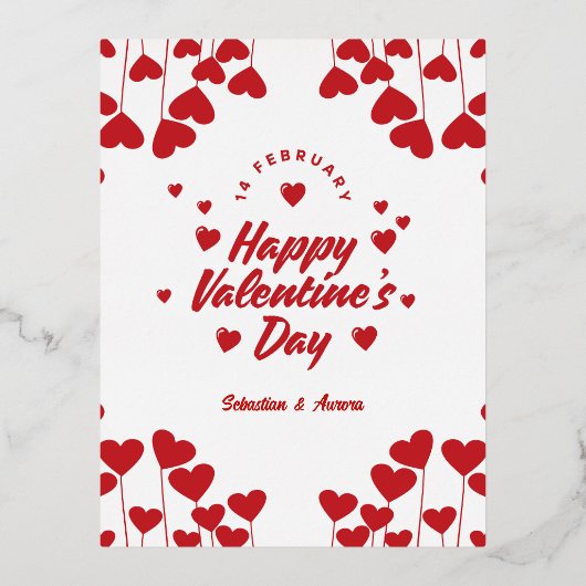 "Captured by Your Love" – Elegant Modern Valentine 箔シーズンポストカード (正面)