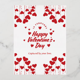 "Captured by Your Love" – Elegant Modern Valentine 箔シーズンポストカード