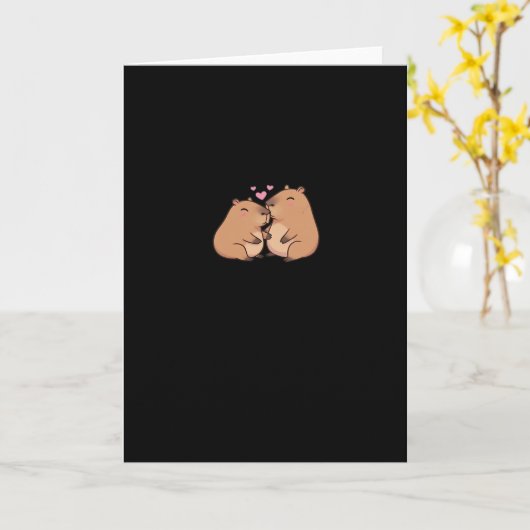 Capy Better Together Cute Animal Design  カード (黄色い花)