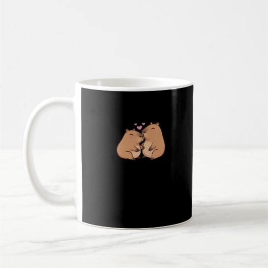 Capy Better Together Cute Animal Design コーヒーマグカップ (左)
