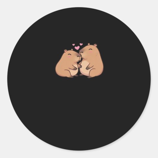 Capy Better Together Cute Animal Design  ラウンドシール (正面)