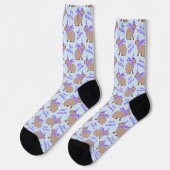 Capy Birthday Capybara Funny Animal Lover Socks ソックス (左)