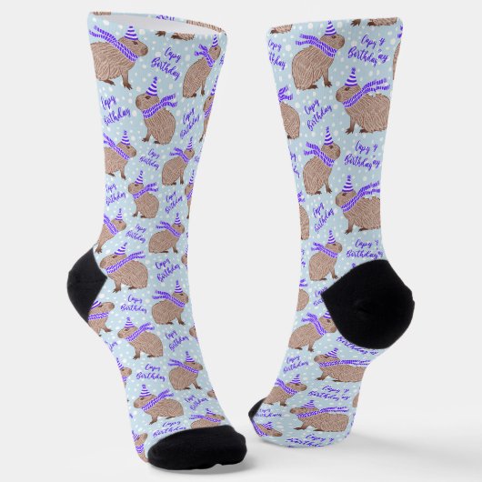 Capy Birthday Capybara Funny Animal Lover Socks ソックス (傾斜あり)