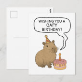 Capy Birthday Cute Handdrawn Capybara Pun Lover  ポストカード (正面/裏面)