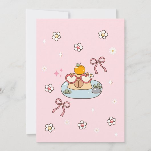 Capy Birthday Groovy Rainbow Sun Birthday 招待状 (裏面)