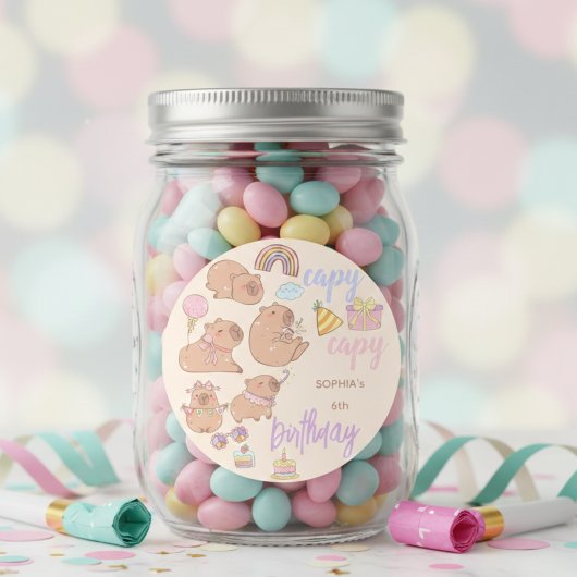 Capy capy birthday ラウンドシール