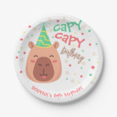 Capy capy capybara birthday ペーパープレート (正面)
