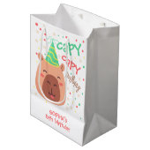 Capy capy capybara birthday ミディアムペーパーバッグ (正面アングル)