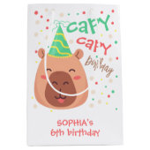 Capy capy capybara birthday ミディアムペーパーバッグ (正面)