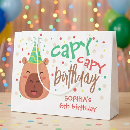 Capy capy capybara birthday ラージペーパーバッグ