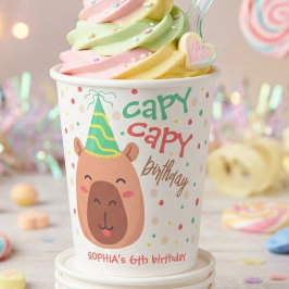 Capy capy capybara birthday 紙コップ