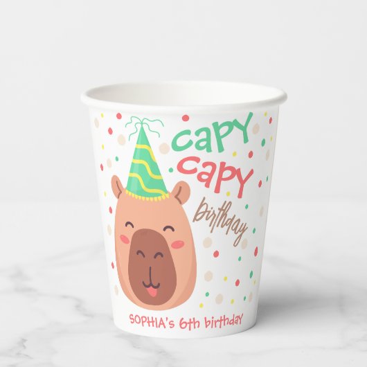 Capy capy capybara birthday 紙コップ (裏面)