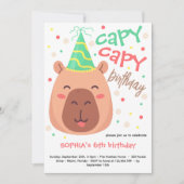 Capy capy capybara birthday invitation 招待状 (正面)