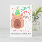 Capy capy capybara birthday invitation 招待状 (スタンド正面)