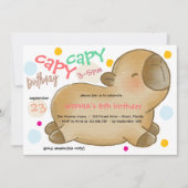Capy capybara birthday invitation 招待状 (正面)