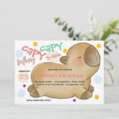 Capy capybara birthday invitation 招待状 (スタンド正面)