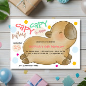 Capy capybara birthday invitation 招待状