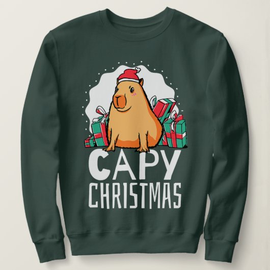 Capy Christmas Capybara スウェットシャツ (デザイン正面)