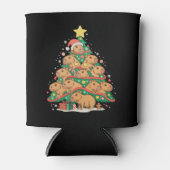 Capy Christmas Capybara Xmas Tree Holiday Season 缶クーラー (正面)