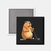 Capy Golf Player Cute Cappy Srts Cartoon Design マグネット (正面/裏面)