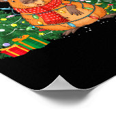 Capy Holidays Capybara Santa Hat Xmas Men Women Ki ポスター (角)