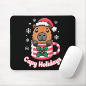 Capy Holidays Cute Capybara Christmas Santa Hat  マウスパッド (マウス)