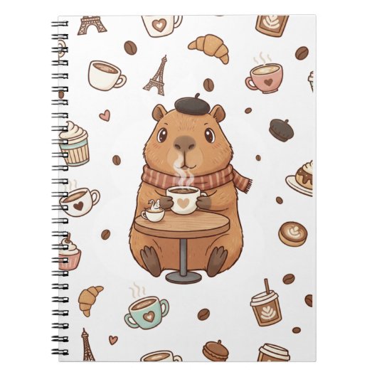 Capy-Paris: A Cozy Sip of Calm ノートブック (正面)