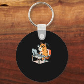 CapybaraプログラマがComputer Stickeで作業する キーホルダー (正面)