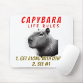 Capybaraライフルール – 他の人と仲良くする マウスパッド (マウス)