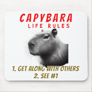 Capybaraライフルール – 他の人と仲良くする マウスパッド