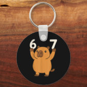 Capybara 67 Meme Six Seven Funny  キーホルダー (正面)