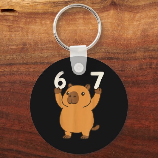 Capybara 67 Meme Six Seven Funny キーホルダー (正面)
