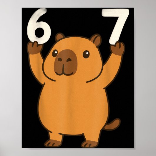 Capybara 67 Meme Six Seven Funny  ポスター (正面)